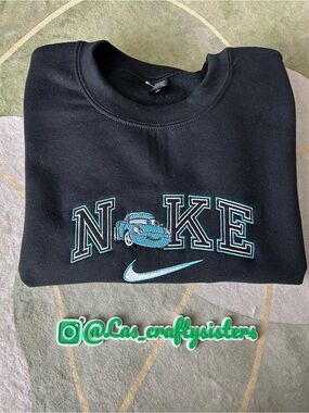 Lightning McQueen's girlfriend is Sally Carrera
Nike embroidered crewneck